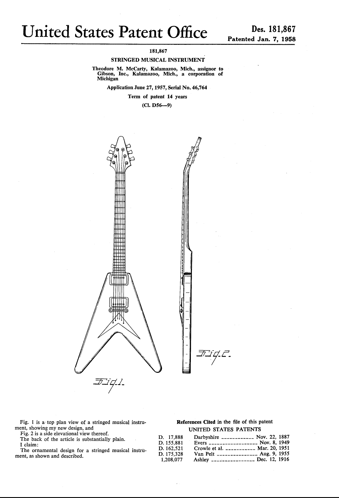 Brevet de la Gibson Flying-V